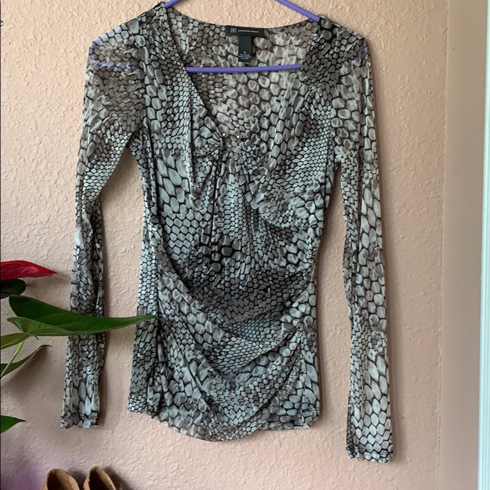 Grey snake skin dress top